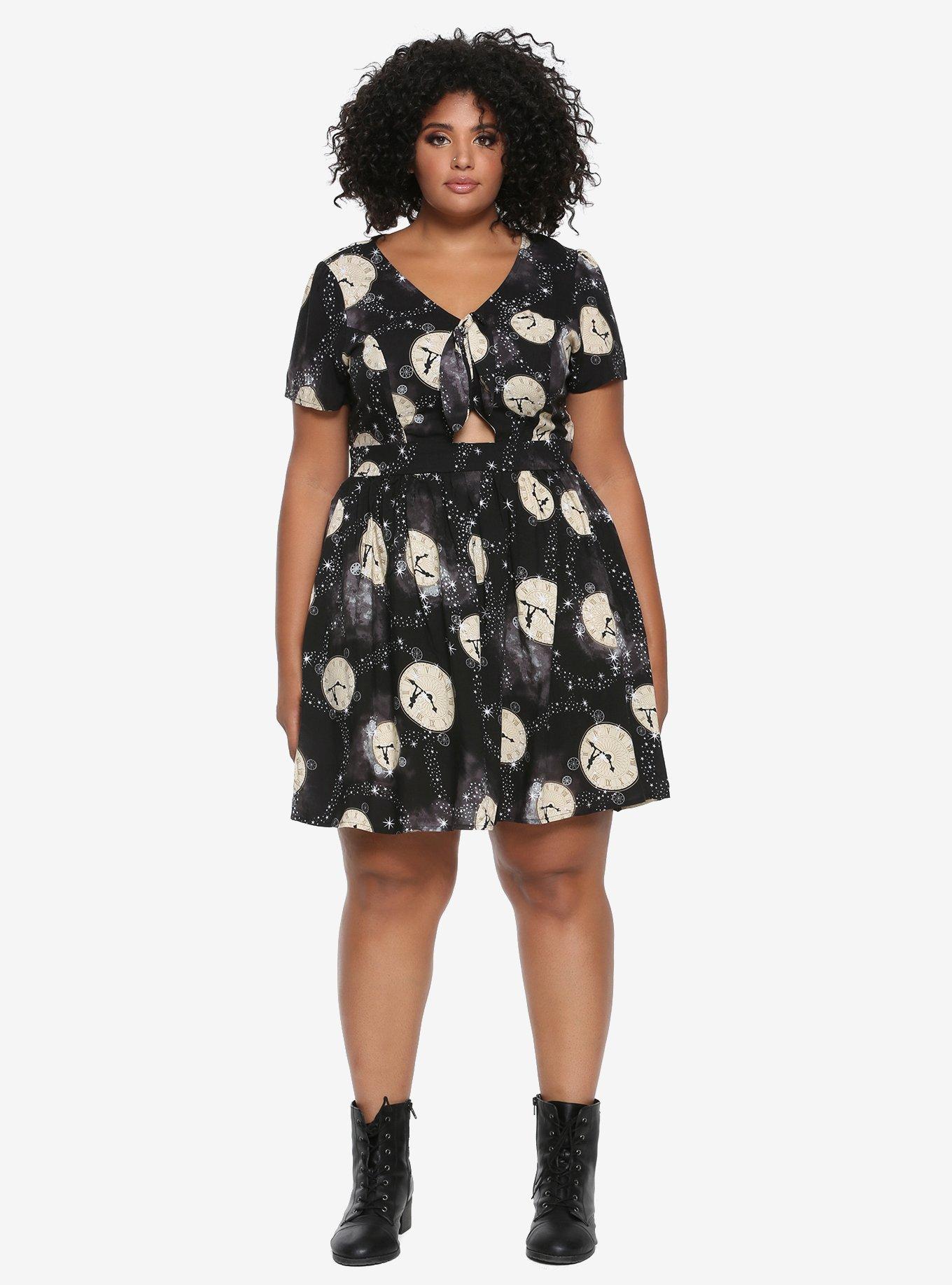 Disney Peter Pan Clock Tie-Front Dress Plus Size, , alternate