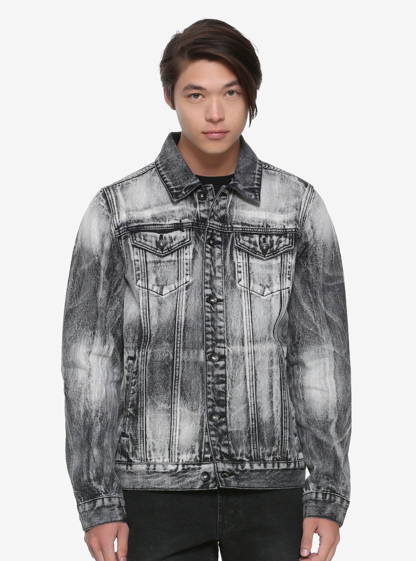 XXX Rude Grey Bleached Hooded Denim Jacket, , alternate