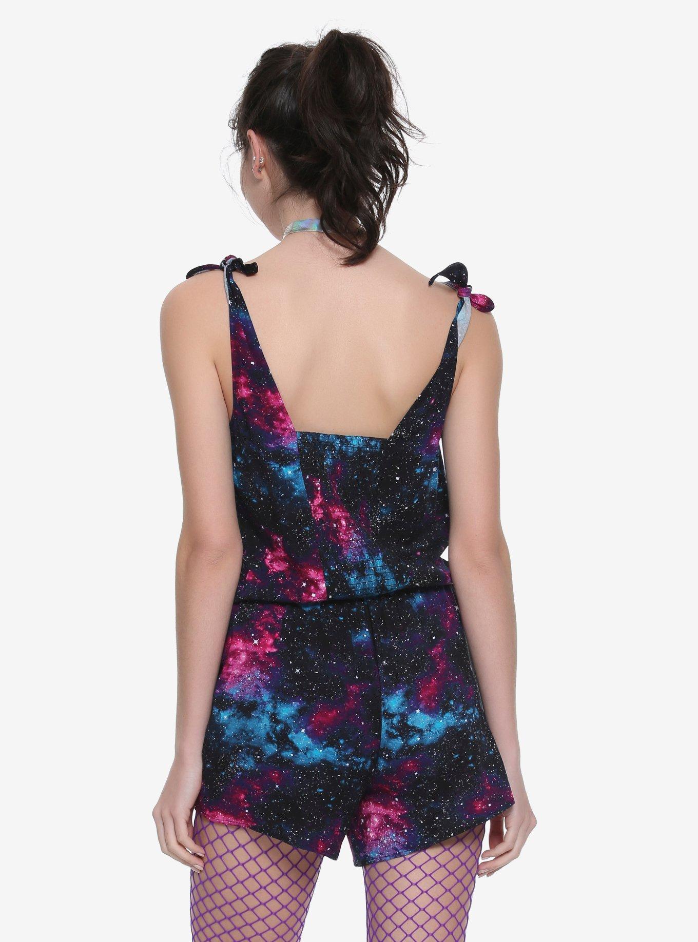 Galaxy Print Romper, , alternate