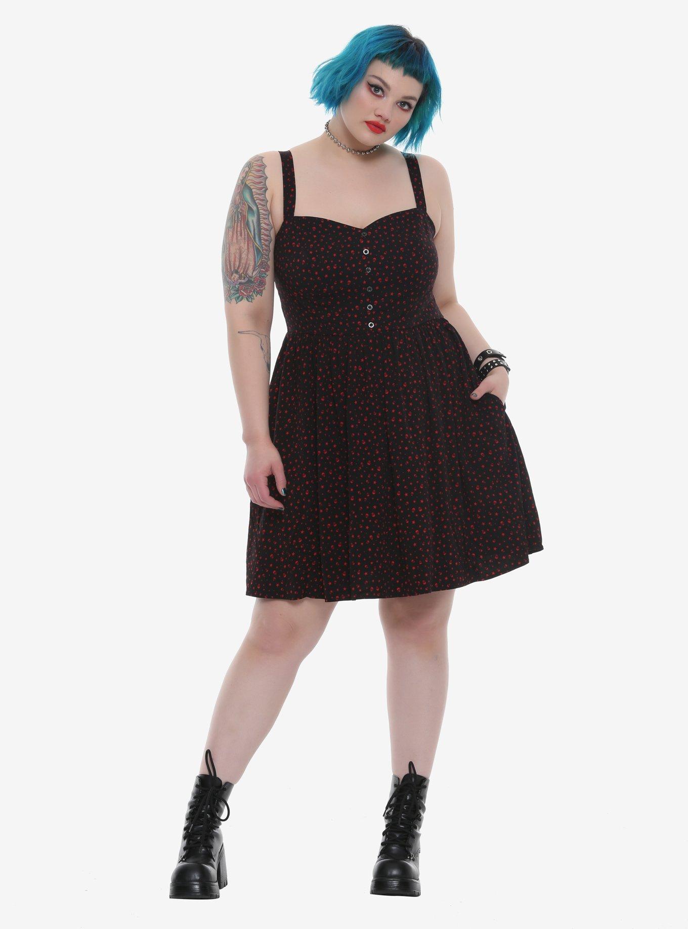 Skull & Star Fit & Flare Tank Dress Plus Size, , alternate