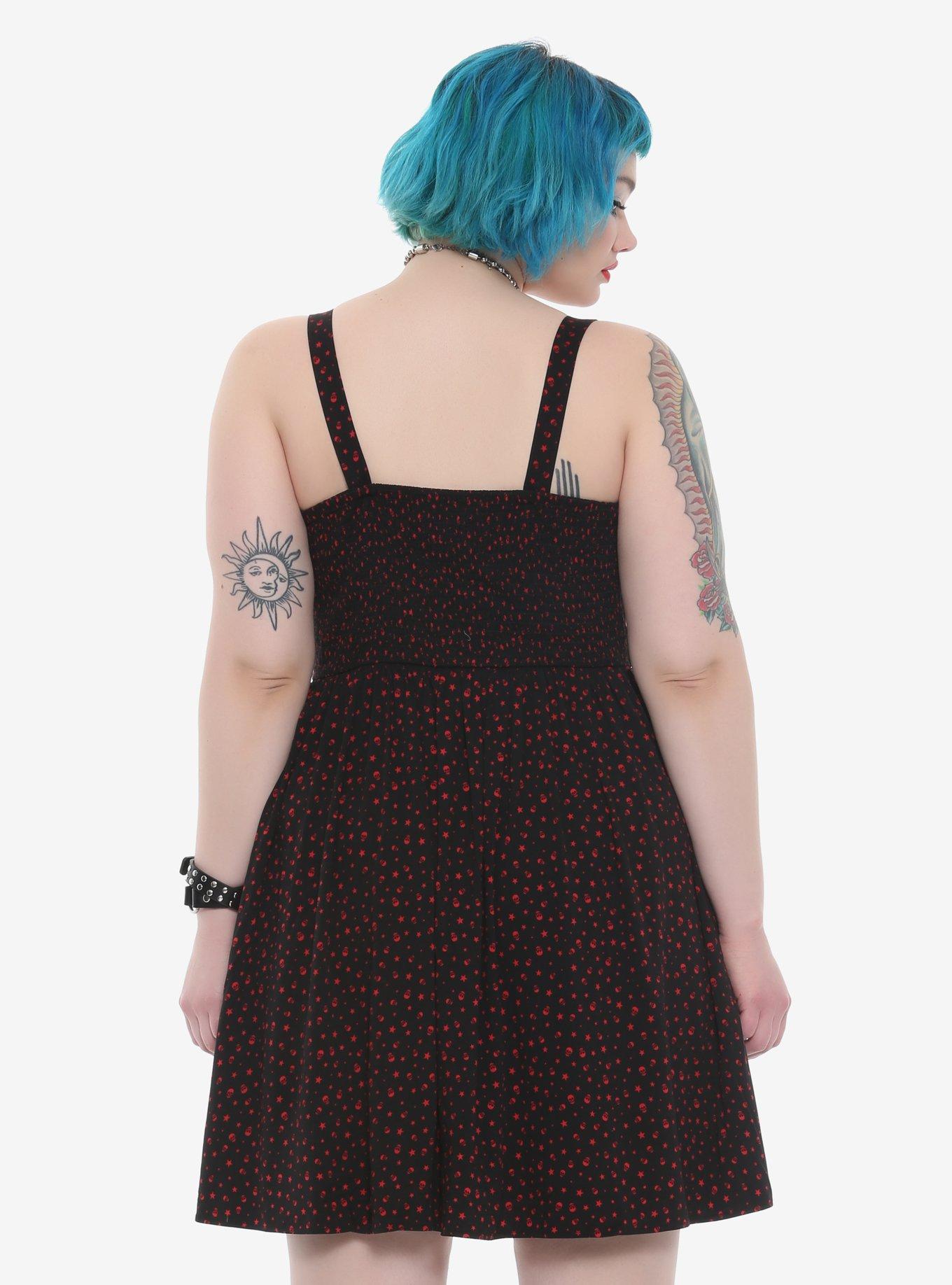 Skull & Star Fit & Flare Tank Dress Plus Size, , alternate