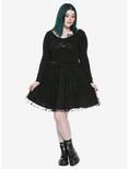 Black Velvet Star Mesh Skirt Plus Size, , alternate