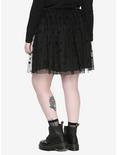 Black Velvet Star Mesh Skirt Plus Size, , alternate