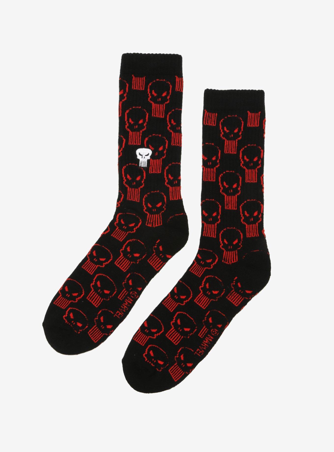 Marvel Punisher Tossed Crew Socks, , alternate