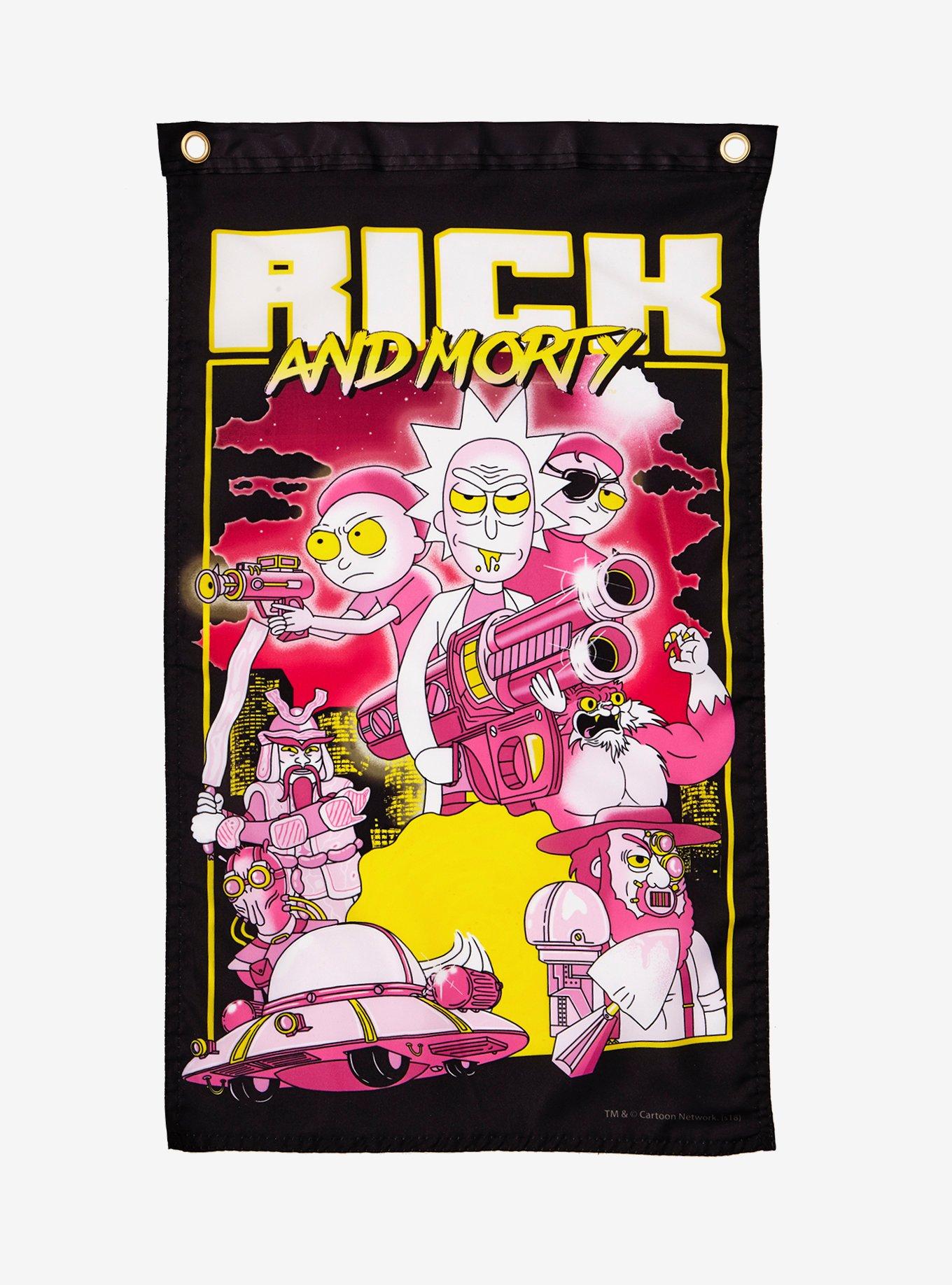 Rick And Morty Retro Style Wall Banner, , alternate