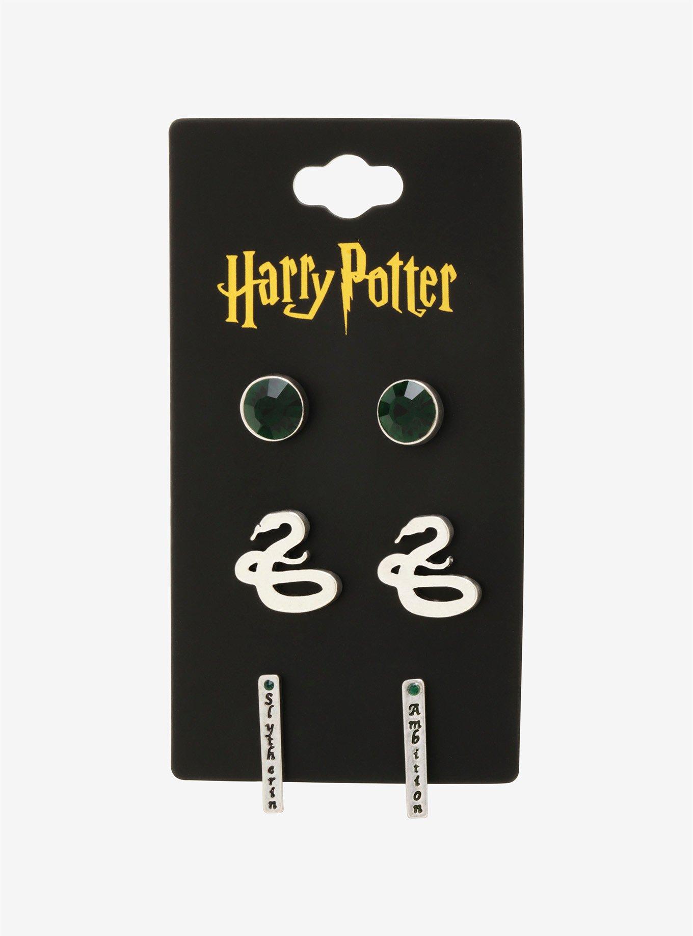 Harry Potter Slytherin Earring Set, , alternate