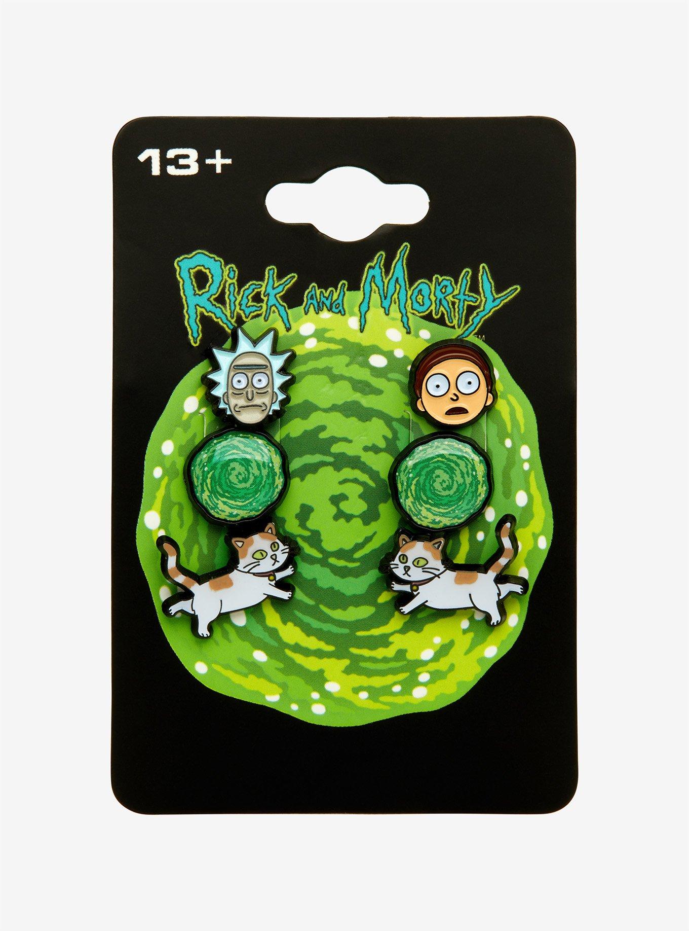 Rick And Morty Stud Earring Set, , alternate