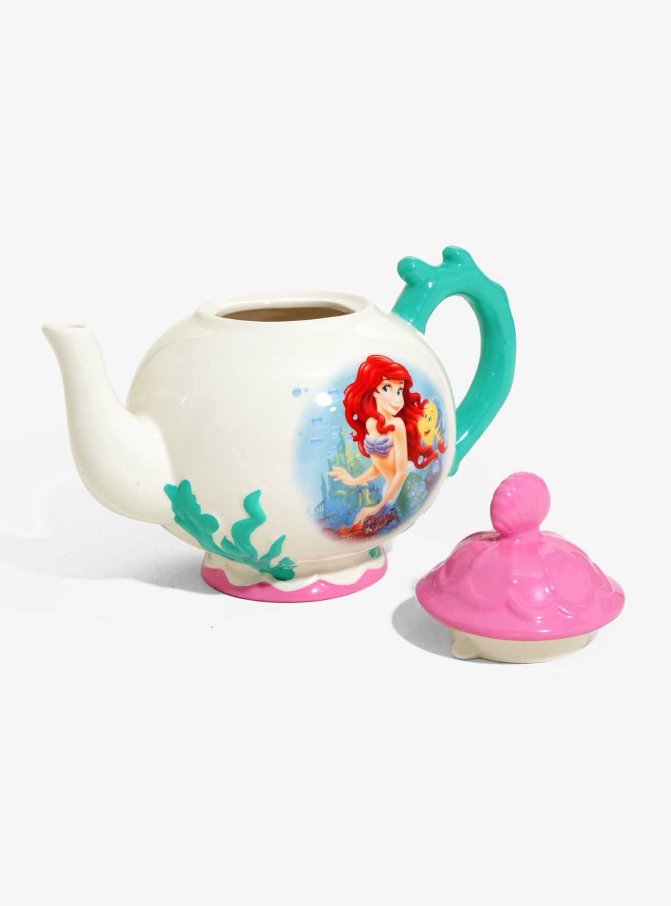 Disney Princess The Little Mermaid Ariel & Flounder Ceramic Teapot, , alternate