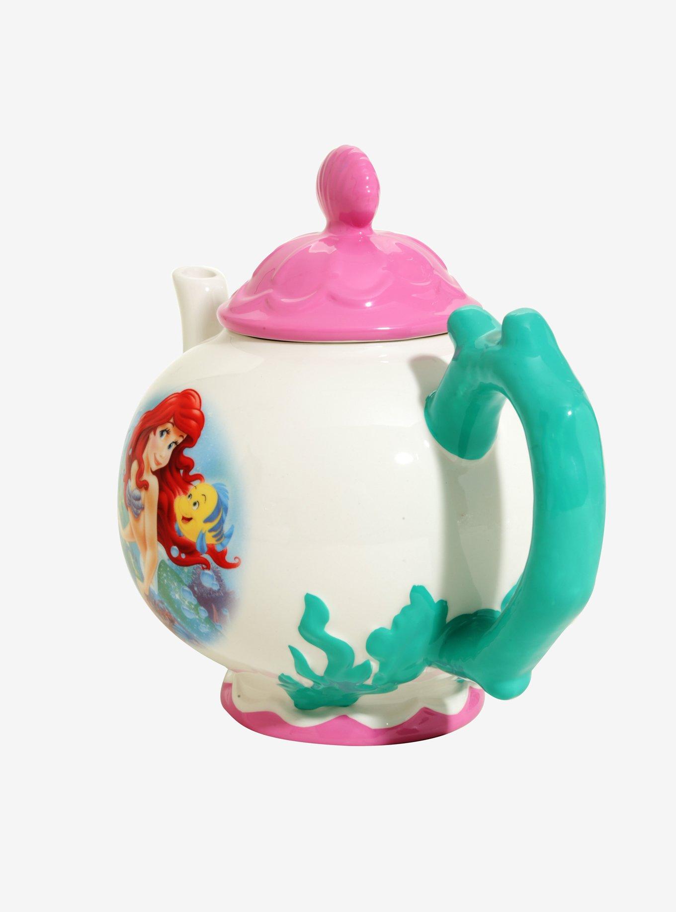 Disney Princess The Little Mermaid Ariel & Flounder Ceramic Teapot, , alternate
