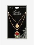 Disney Beauty And The Beast Pressed Rose Necklace Set, , alternate