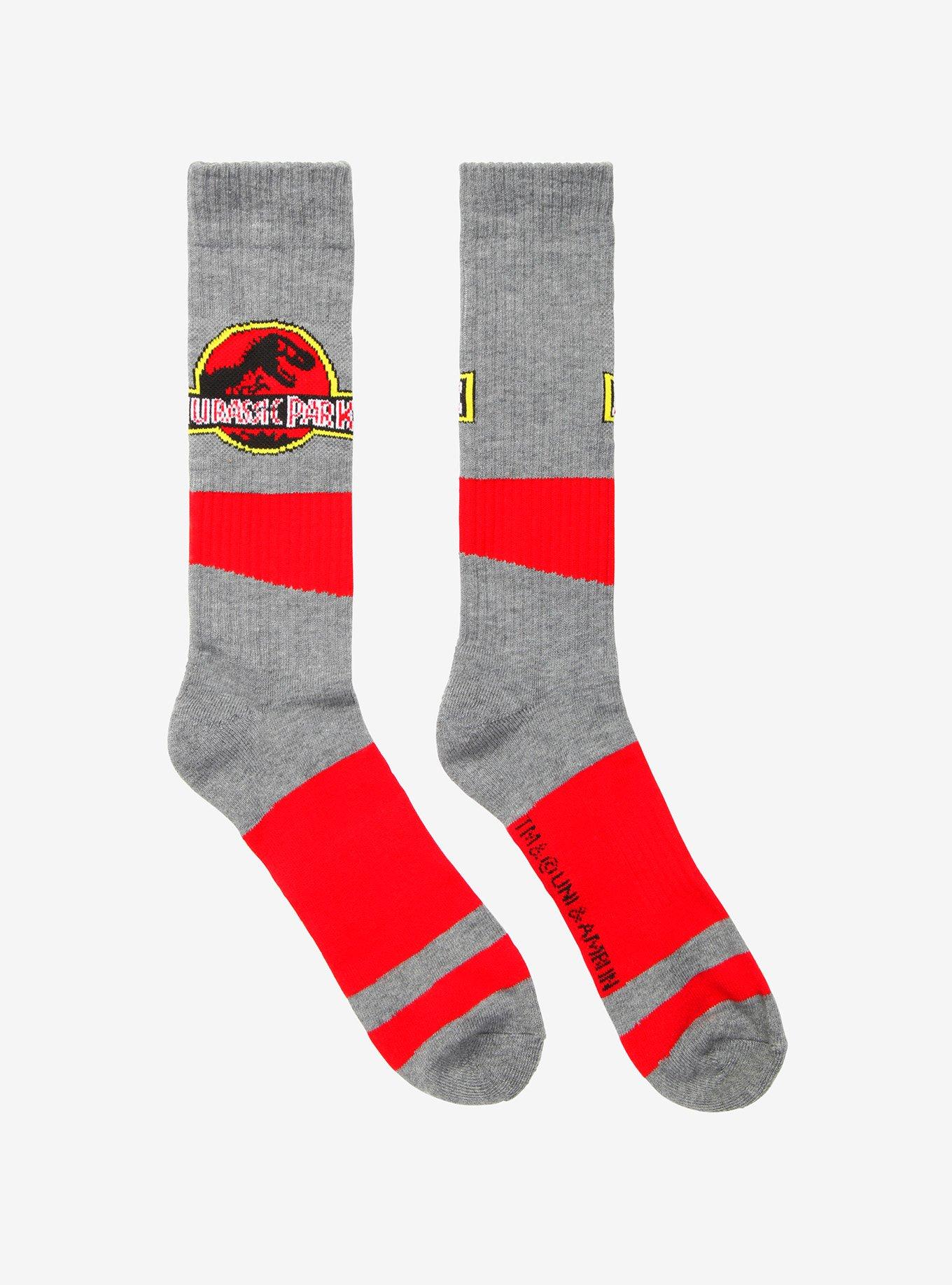 Jurassic Park Stripe Crew Socks - BoxLunch Exclusive, , alternate