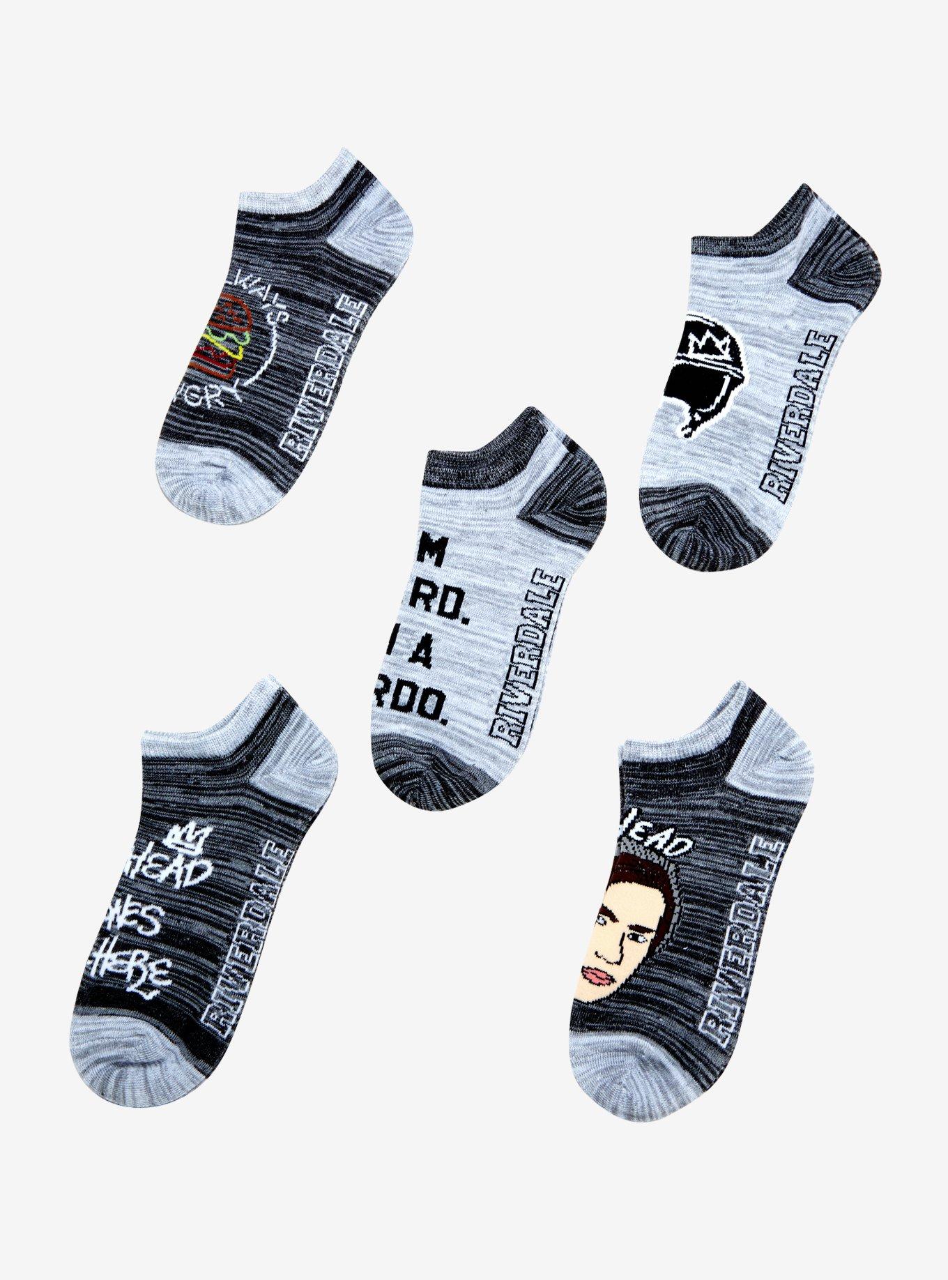 Riverdale Jughead No-Show Socks 5 Pair Hot Topic Exclusive, , alternate