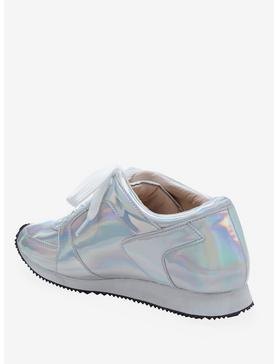 Plus Size Silver Holographic Sneakers, , hi-res