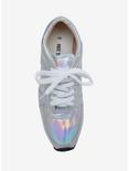 Plus Size Silver Holographic Sneakers, , alternate