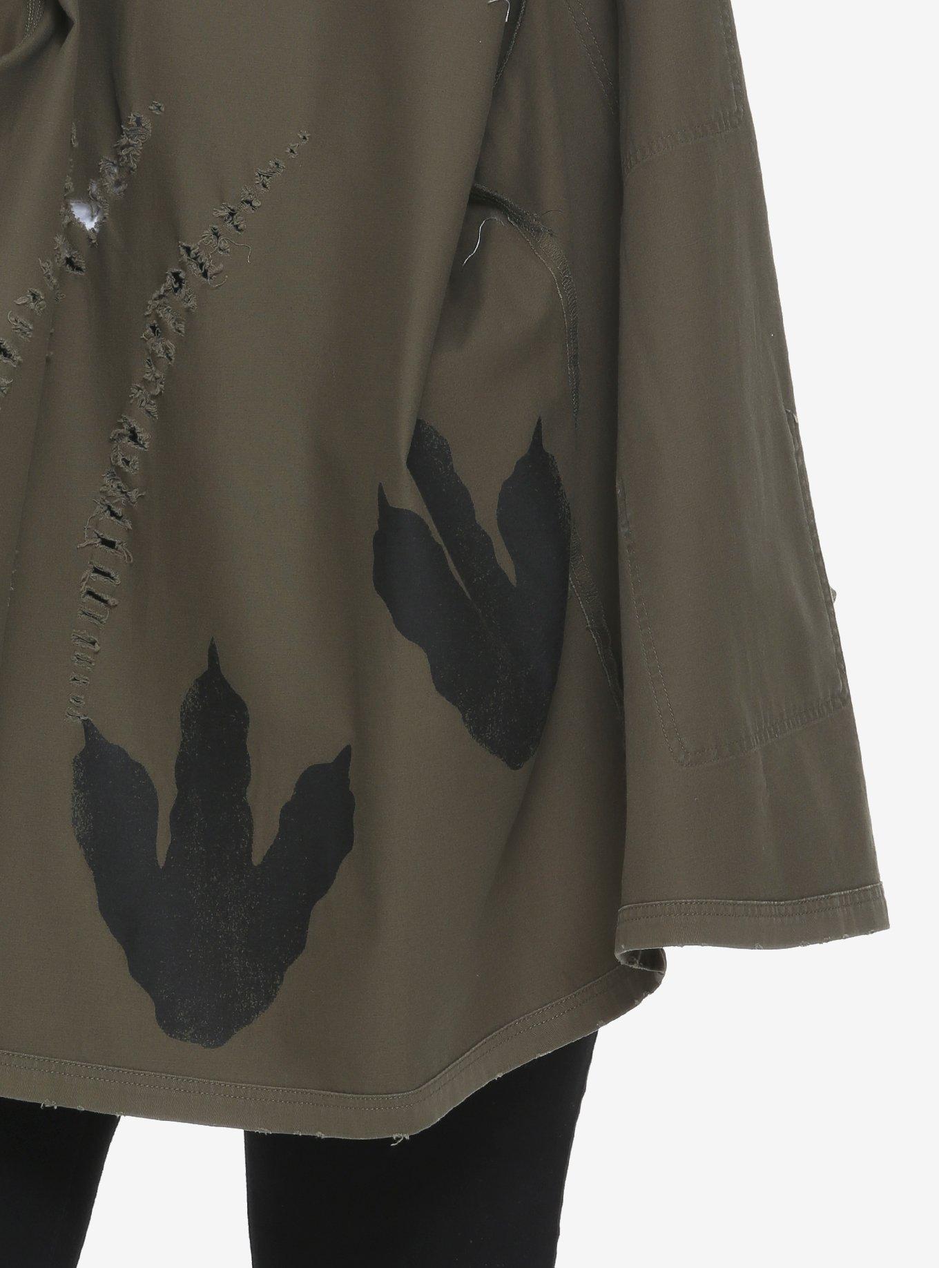 Jurassic Park Destructed Girls Staff Jacket Plus Size, , alternate