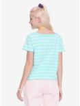 Polly Pocket Striped Lettuce Hem Girls Pocket T-Shirt, MINT, alternate