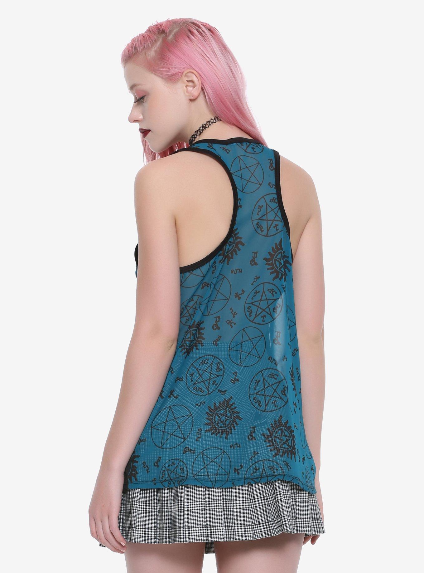 Jupe Chiffon Supernatural Silhouette Blue Hot Topic - Taille S, Multicolore Bleu/noir, Neuf Avec étiquette