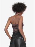 Plaid Smocked Lace-Front Bustier Girls Tube Top, , alternate