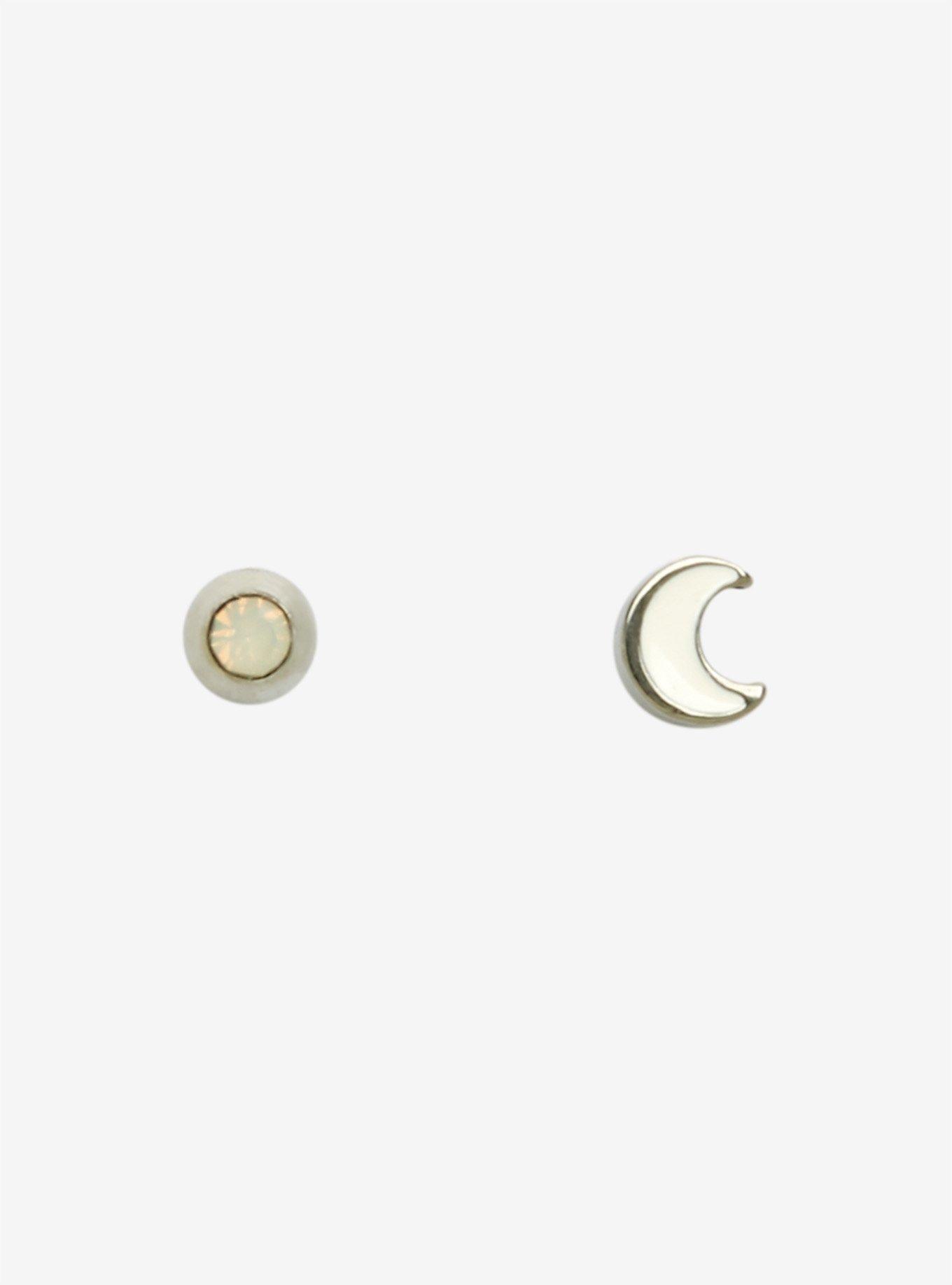 Steel Opalescent Moon Medusa & Retainer 2 Pack, , alternate