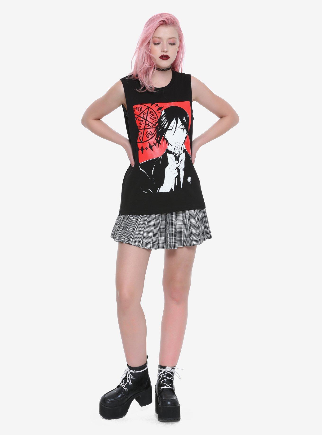 Black Butler Sebastian Contract Symbol Girls Muscle Top, , alternate