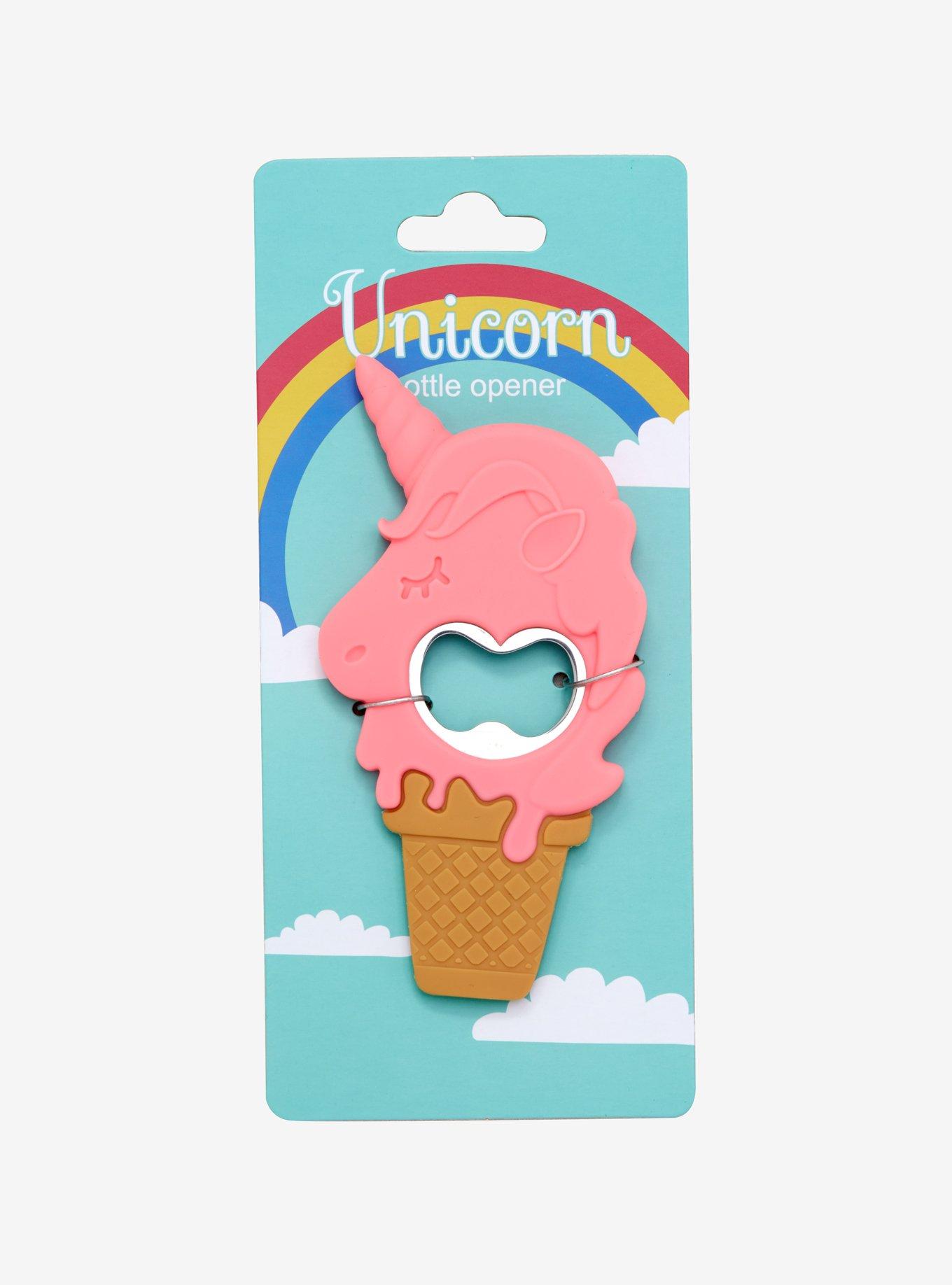 Unicorn Ice Cream Cone Bottle Opener, , alternate