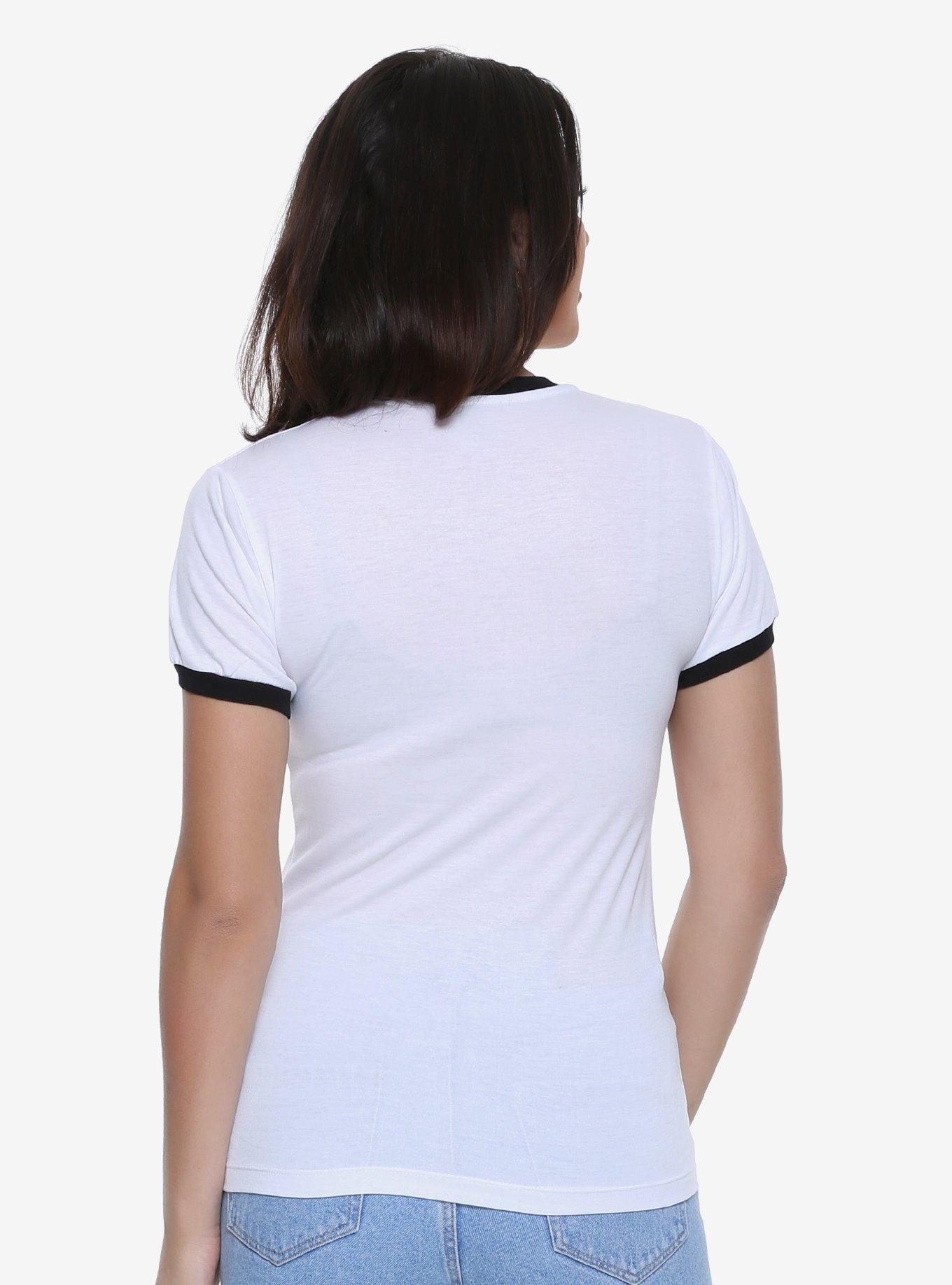 Archie Comics Betty & Veronica Daisy Womens Ringer Tee, BLACK MAGIC, alternate