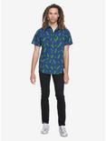 Rick And Morty Pickle Rick Short-Sleeved Woven Button-Up, , alternate