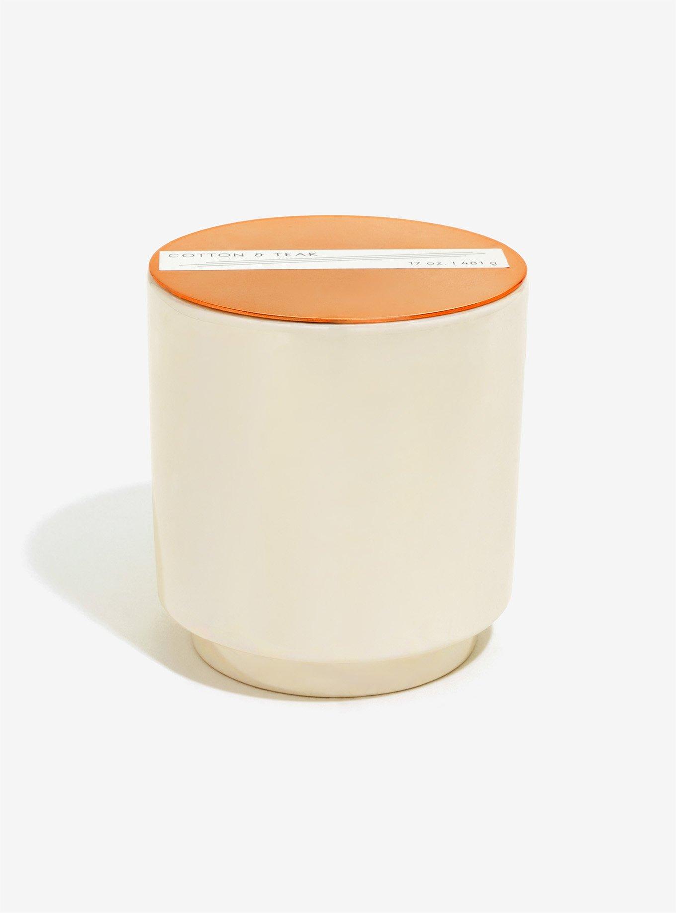 Paddywax Cotton And Teak 17 Oz. Candle, , alternate
