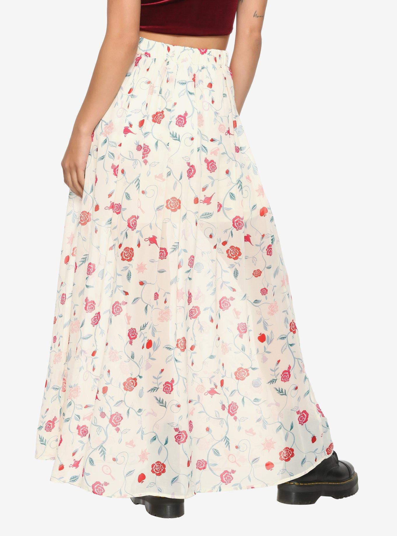 Disney Princesses Floral Layered Maxi Skirt, MULTICOLOR, alternate