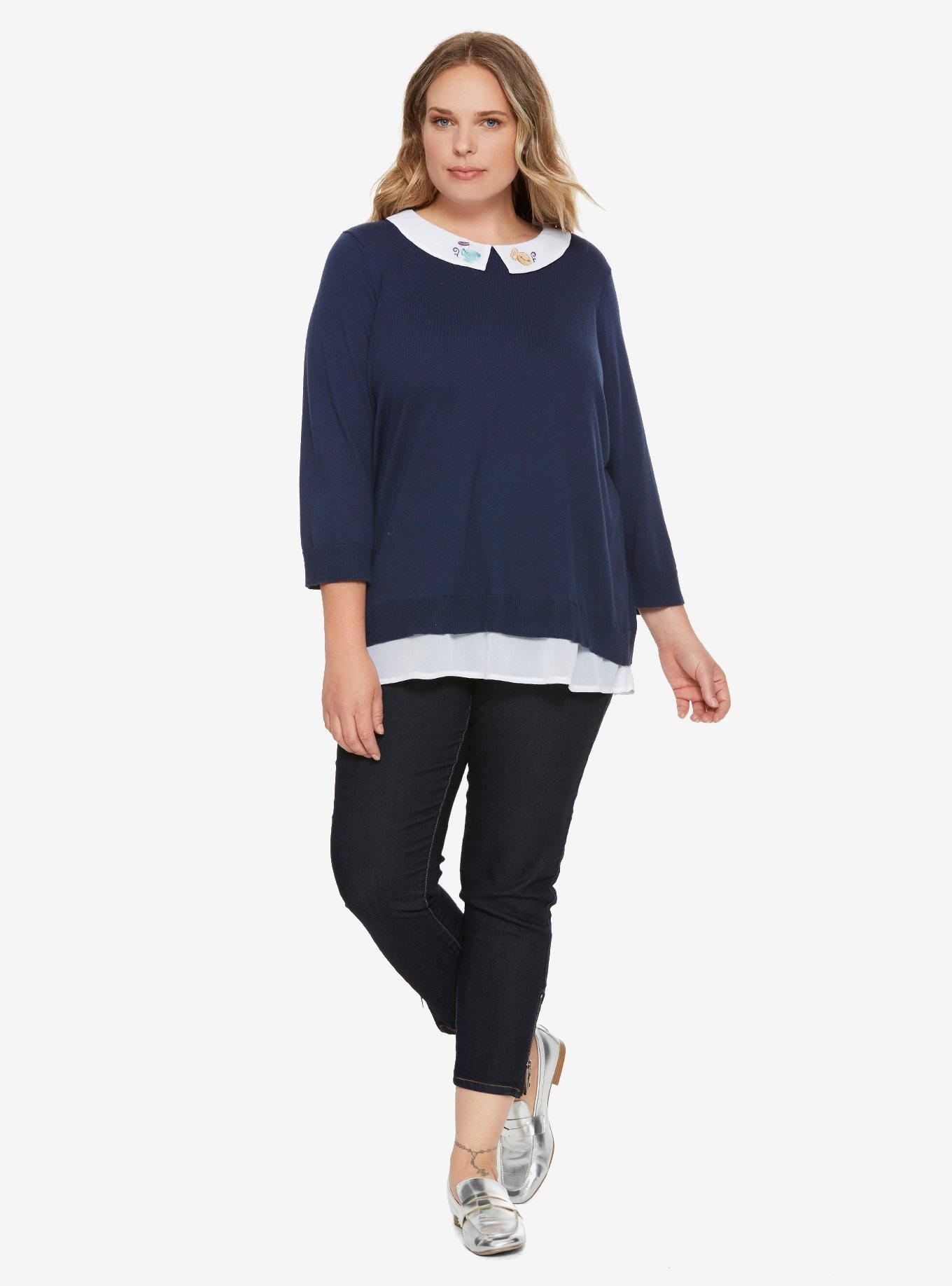 Disney Alice In Wonderland Tea For Two Layered Sweater Plus Size, , alternate