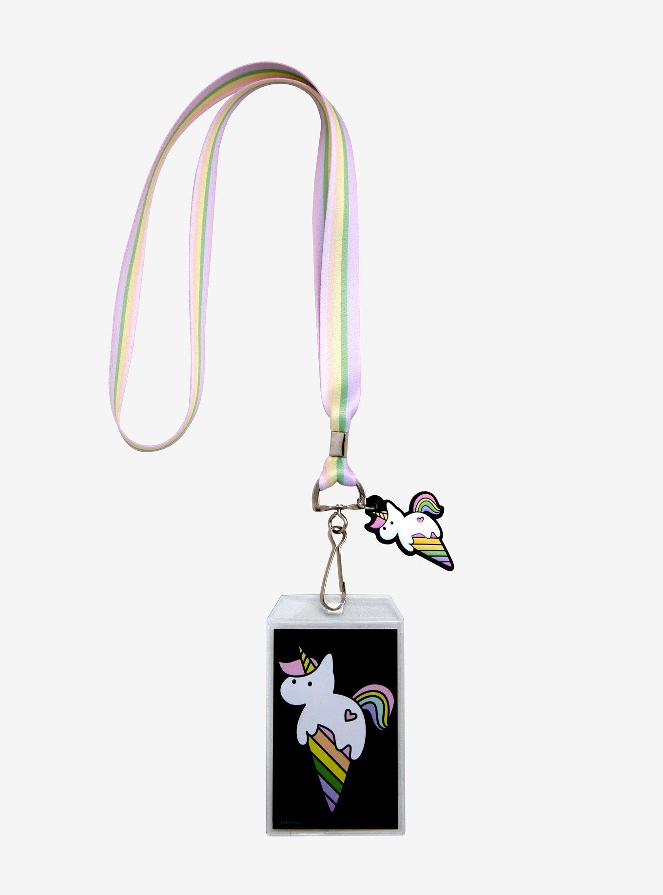 Unicorn Ice Cream Cone Lanyard, , alternate