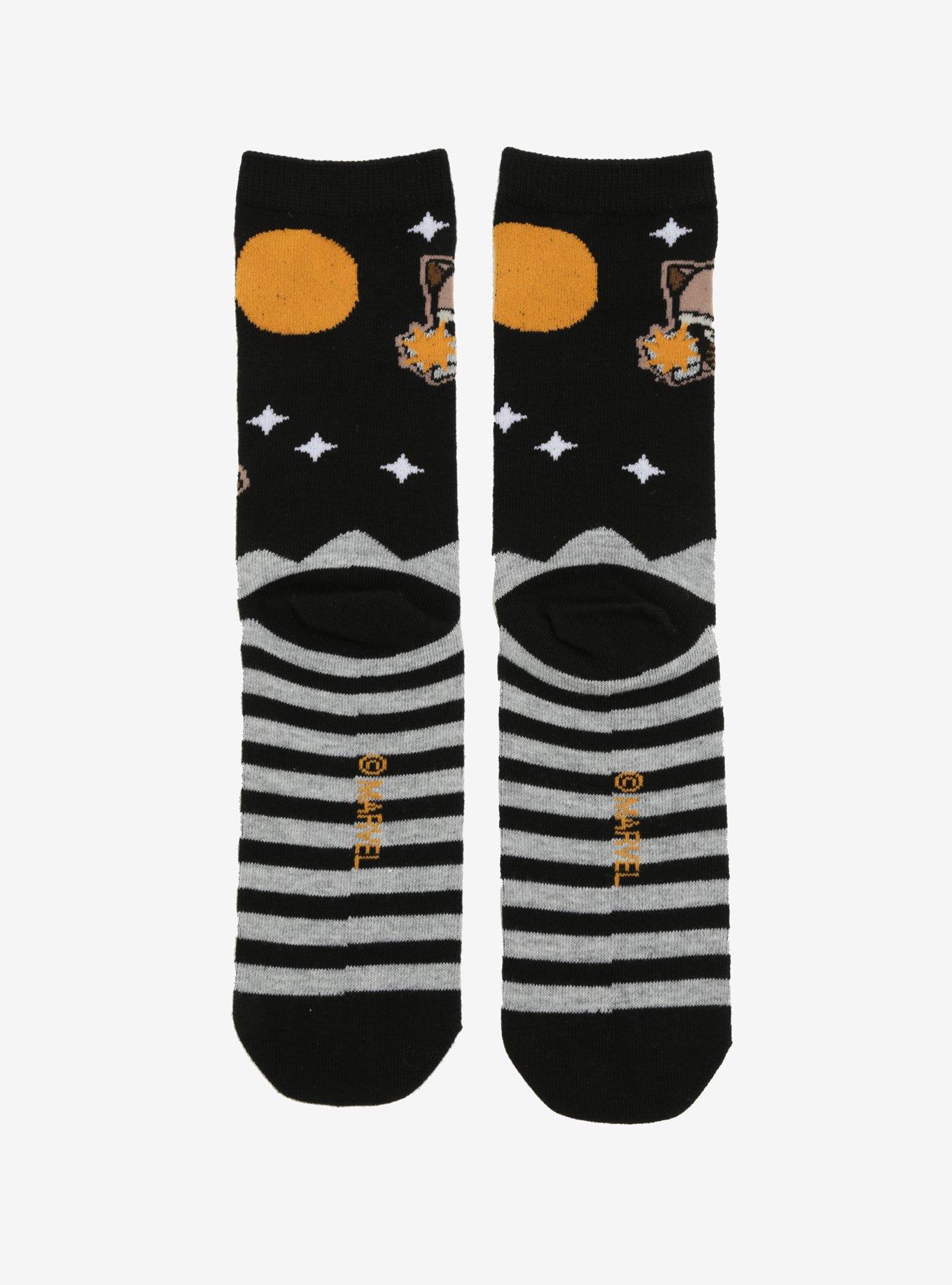 Marvel Guardians Of The Galaxy Rocket & Groot Striped Ankle Socks, , alternate