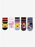 Disney Winnie The Pooh Striped No-Show Socks 5 Pair, , alternate