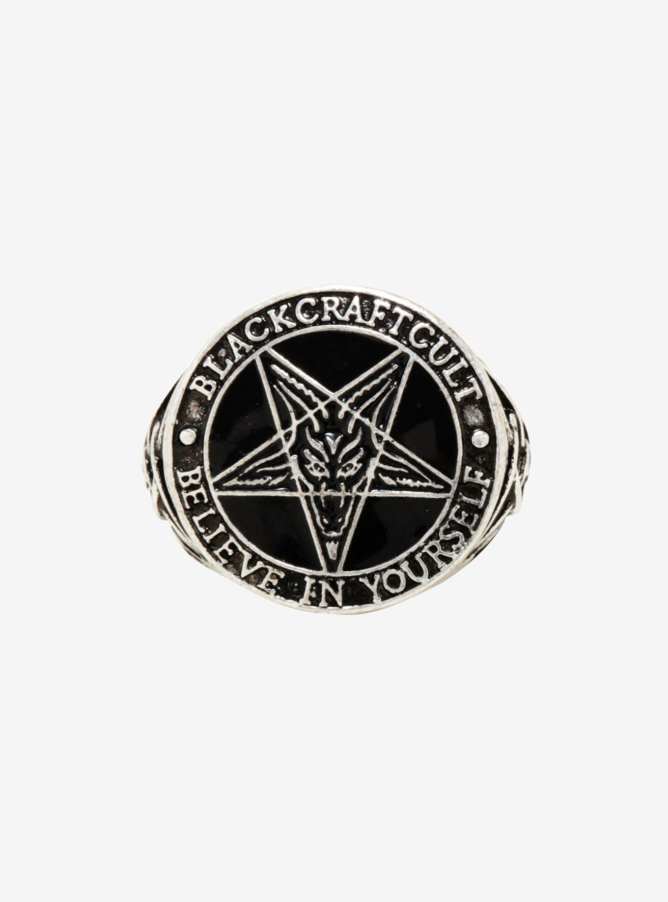 BlackCraft Baphomet Logo Men's Ring Hot Topic Exclusive, , alternate - view 3