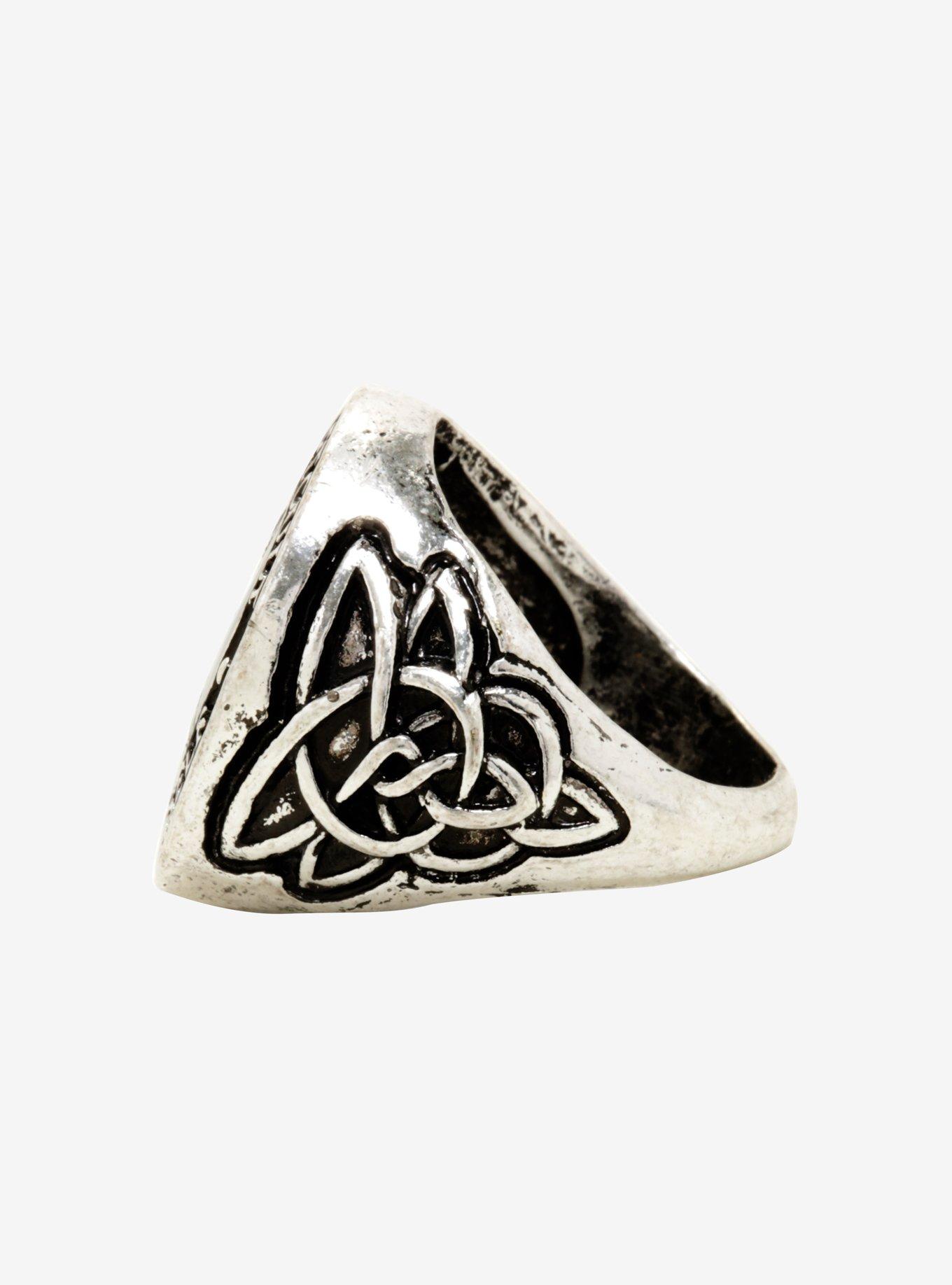 BlackCraft Baphomet Logo Men's Ring Hot Topic Exclusive, , alternate