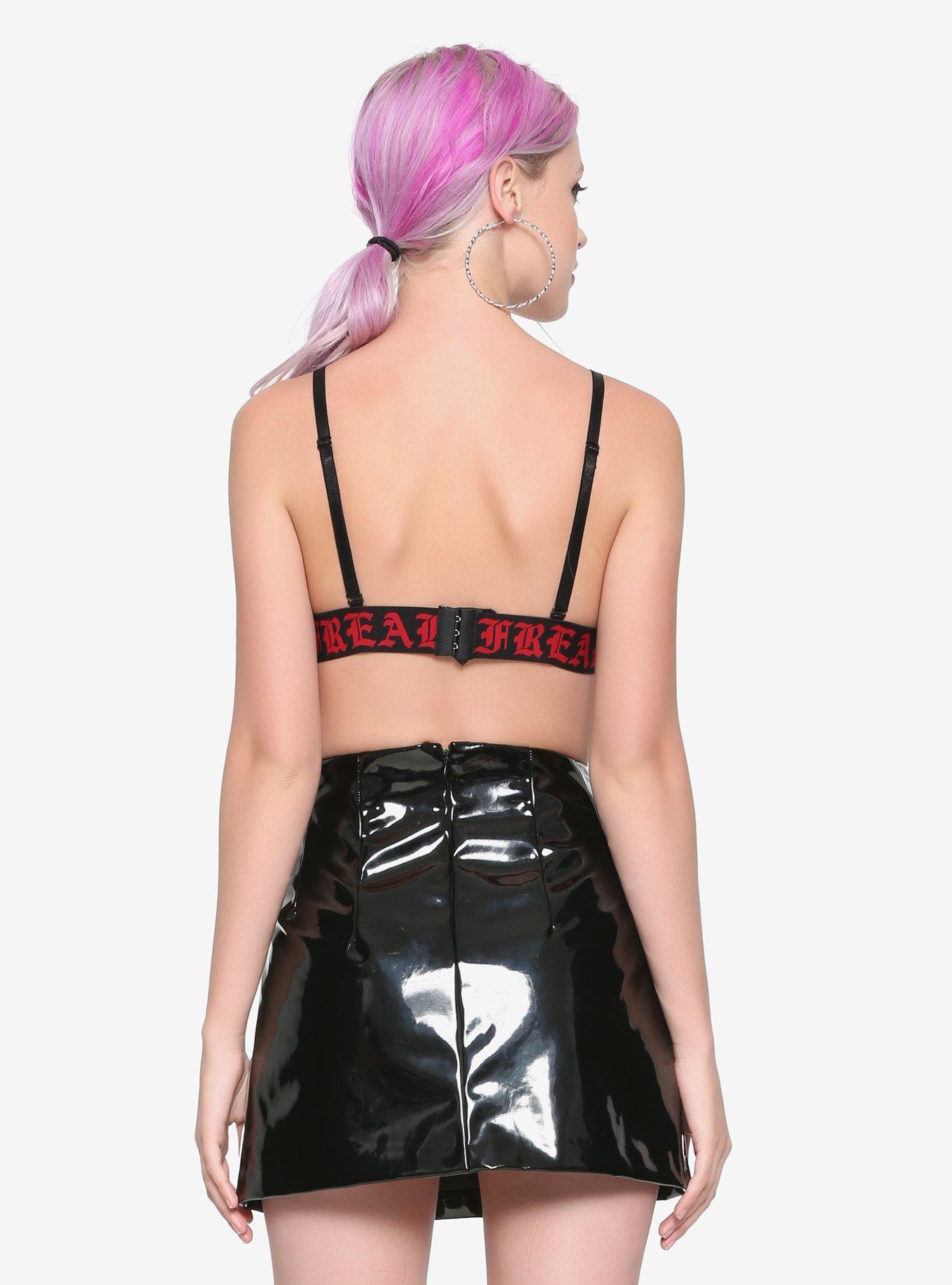 Freak Faux Leather Bralette