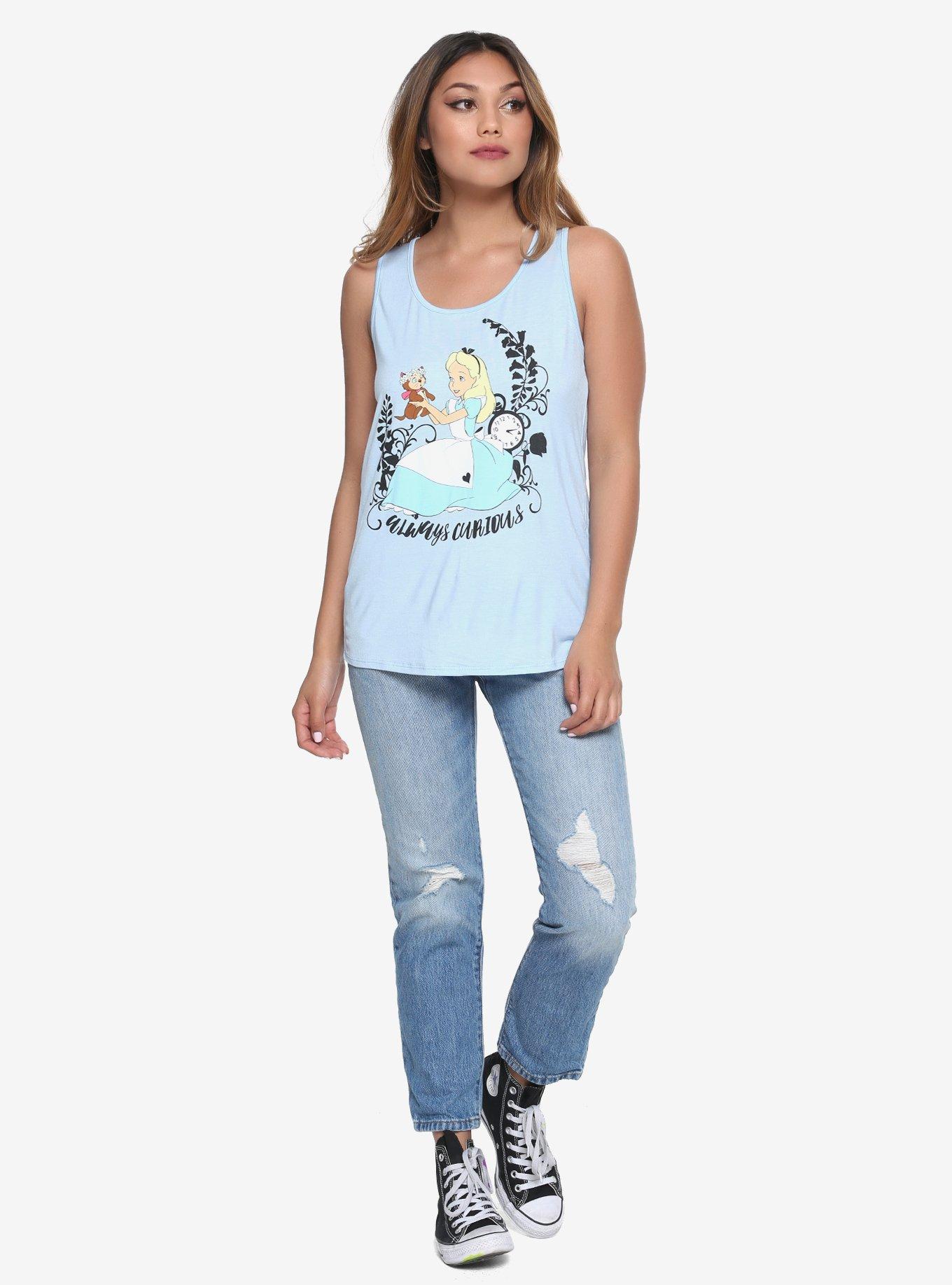 Disney Alice In Wonderland Always Curious Girls Tank Top, BLACK, alternate