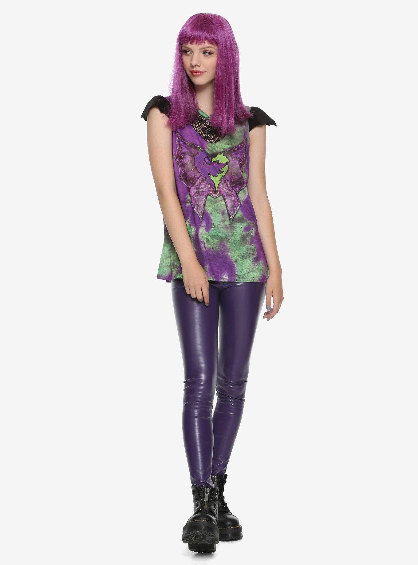 Disney Descendants 2 Mal Cosplay Girls T-Shirt, GREEN, alternate