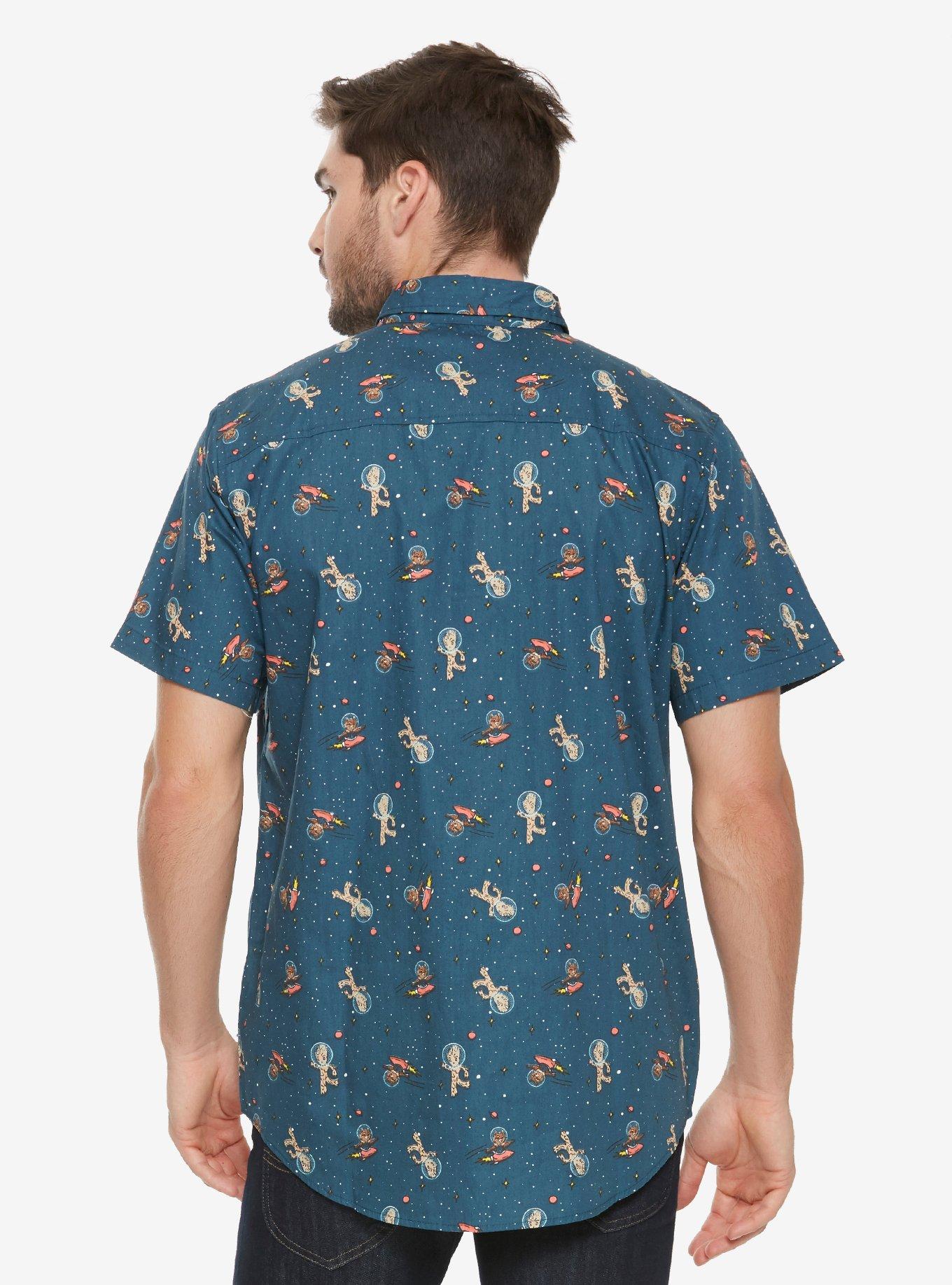 Marvel Guardians Of The Galaxy Vol. 2 Groot & Rocket Woven Button-Up - BoxLunch Exclusive, , alternate