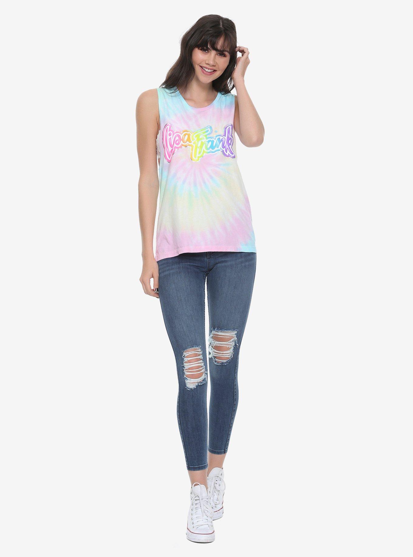 Lisa Frank Logo Tie Dye Girls Muscle Top, , alternate