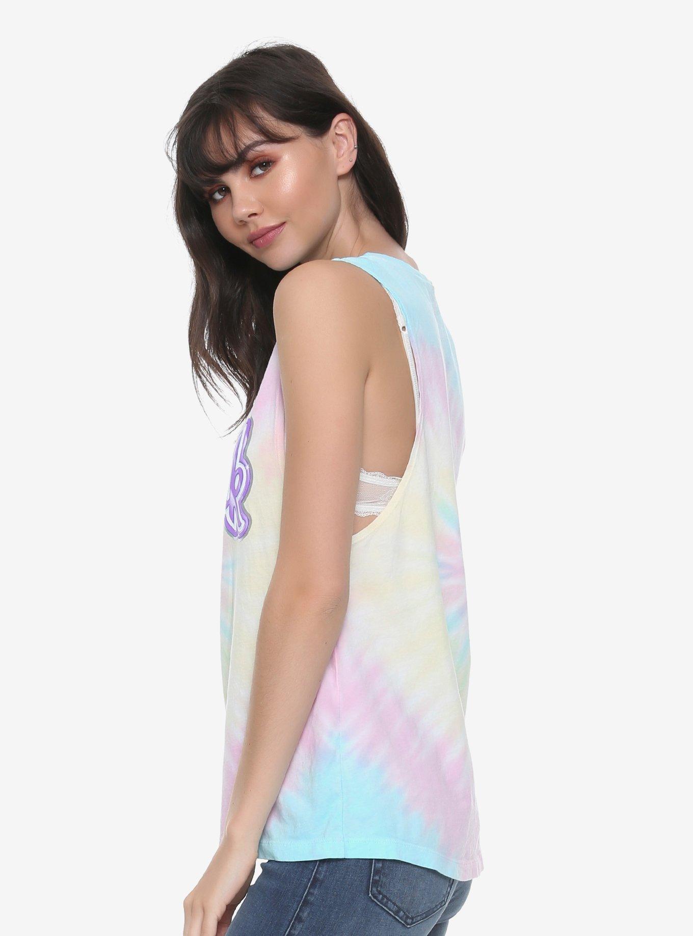 Lisa Frank Logo Tie Dye Girls Muscle Top, , alternate