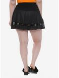 Tripp Black Pleated Mesh Silver Grommet Skirt Plus Size, , alternate