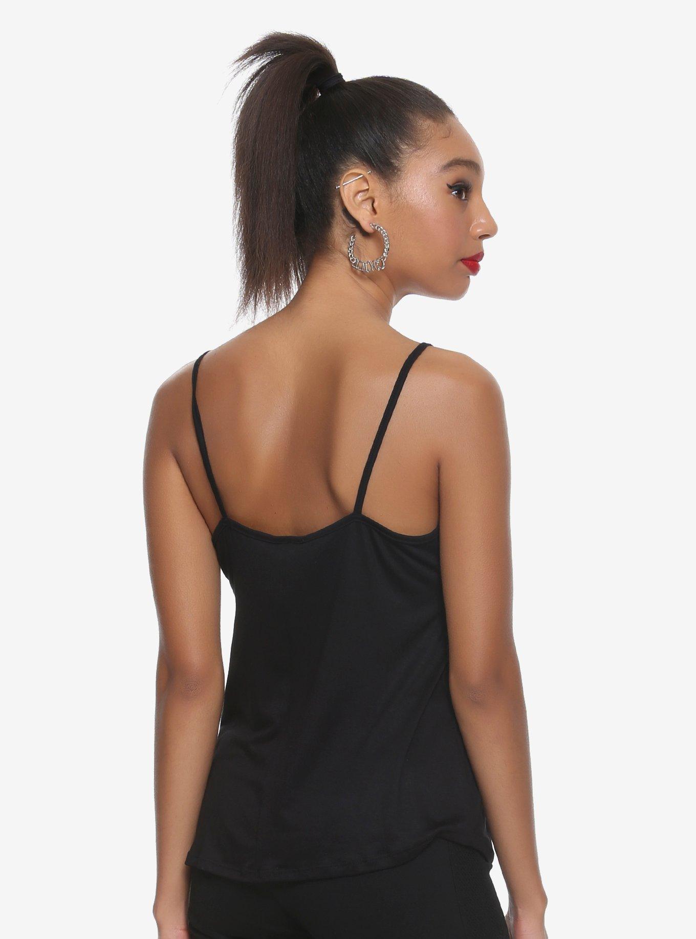 Selena Red Sequin Lace-Up Girls Cami, , alternate