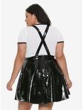 Black Faux Leather Skirtalls Plus Size, , alternate