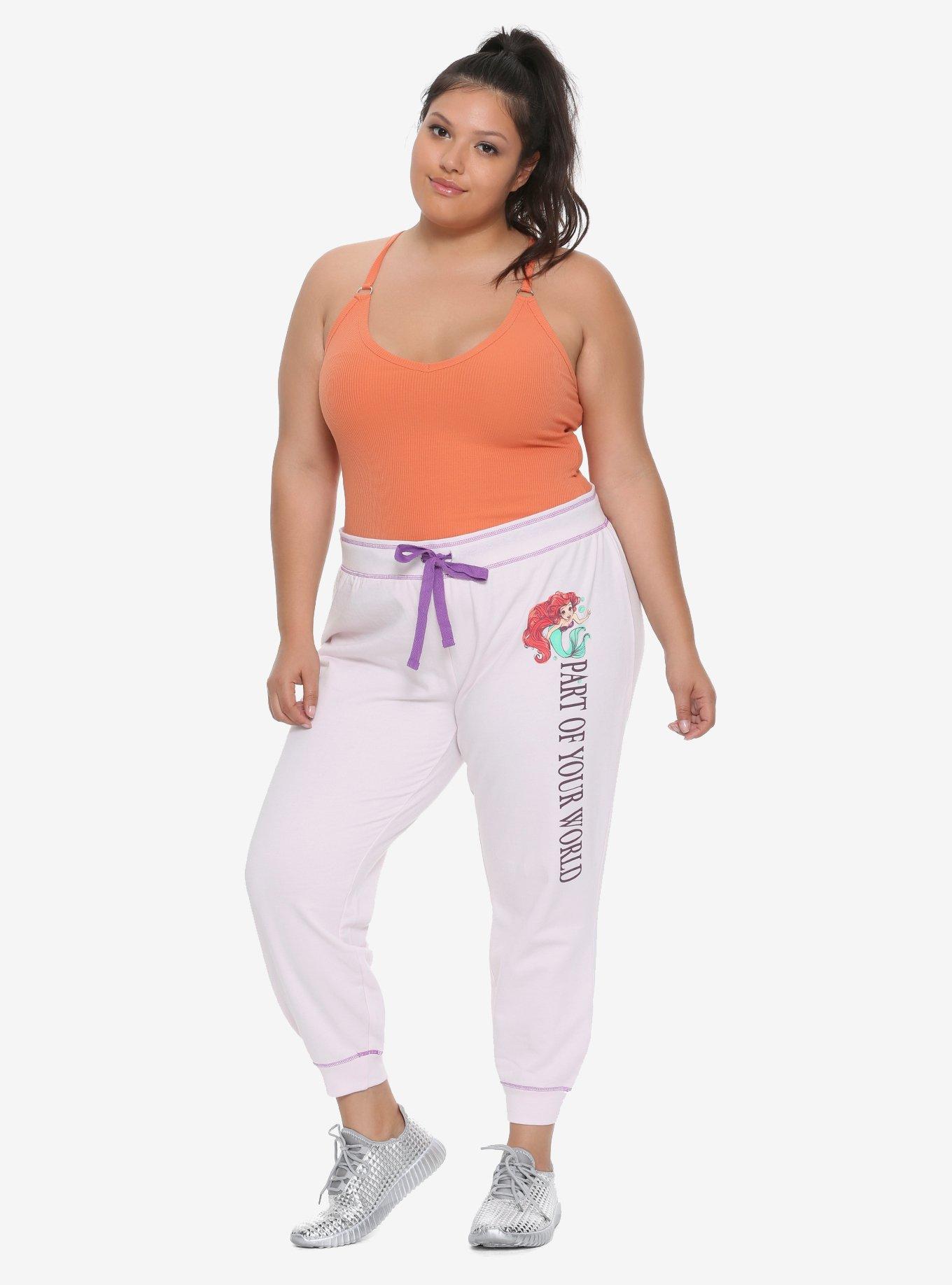 Disney The Little Mermaid Ariel Girls Jogger Pants Plus Size, LIGHT PINK, alternate