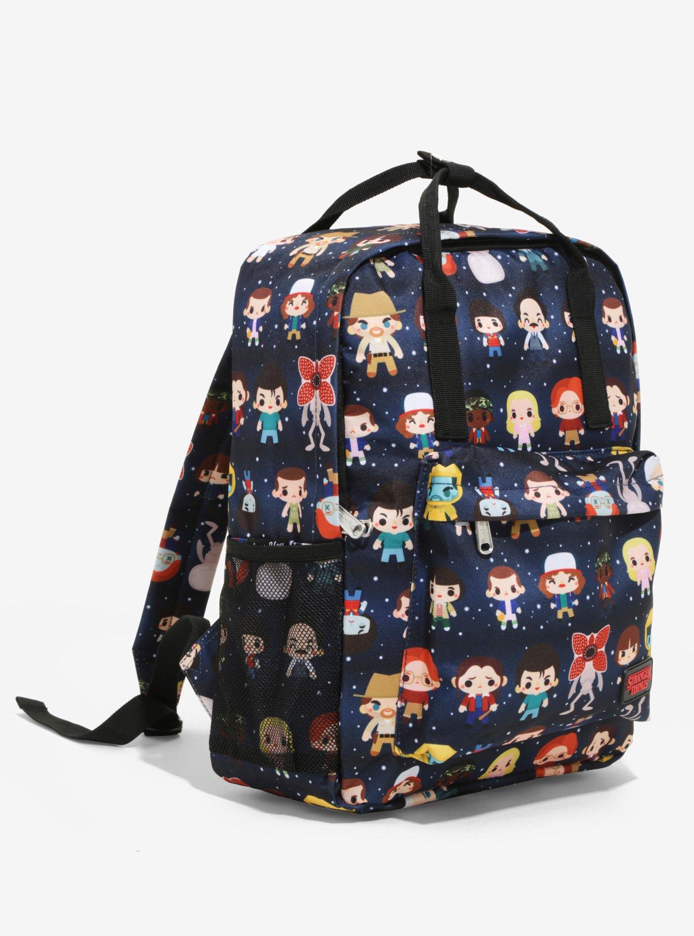 Stranger Things Chibi Character Print Backpack, , alternate