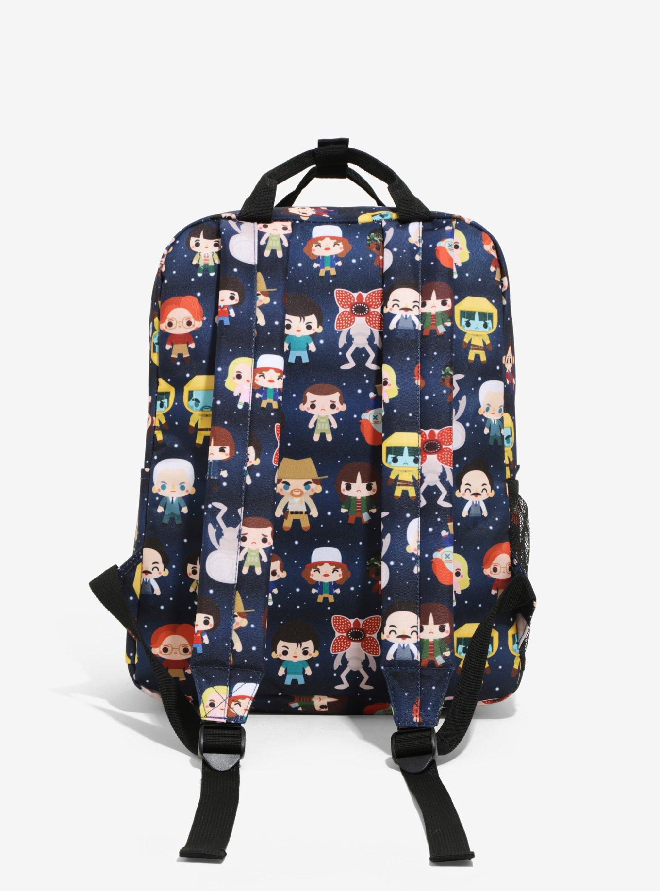 Stranger Things Chibi Character Print Backpack, , alternate