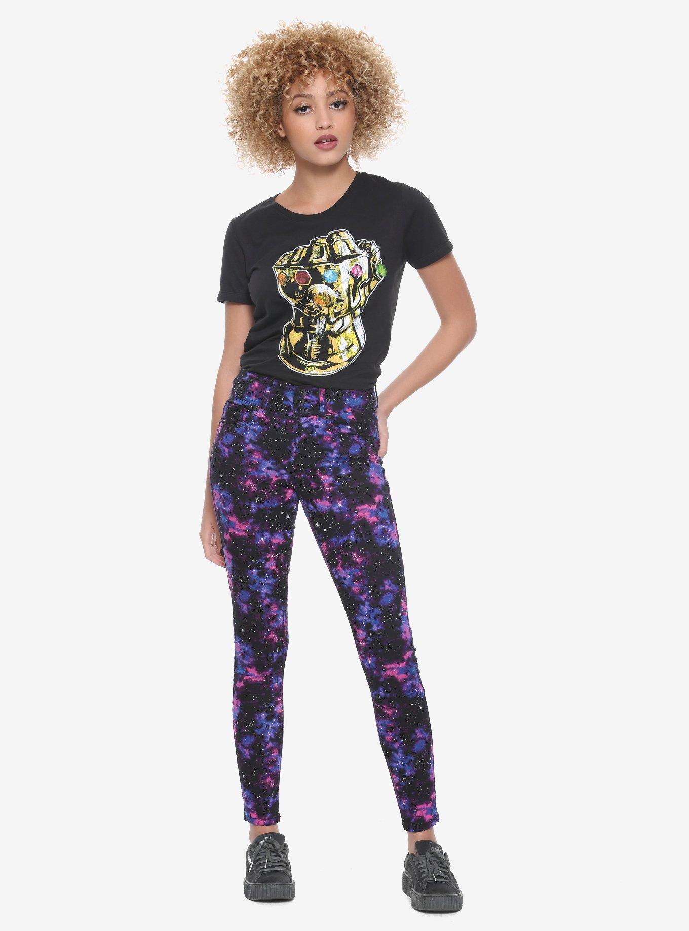 Blackheart Galaxy Print Super Skinny Jeans, , alternate