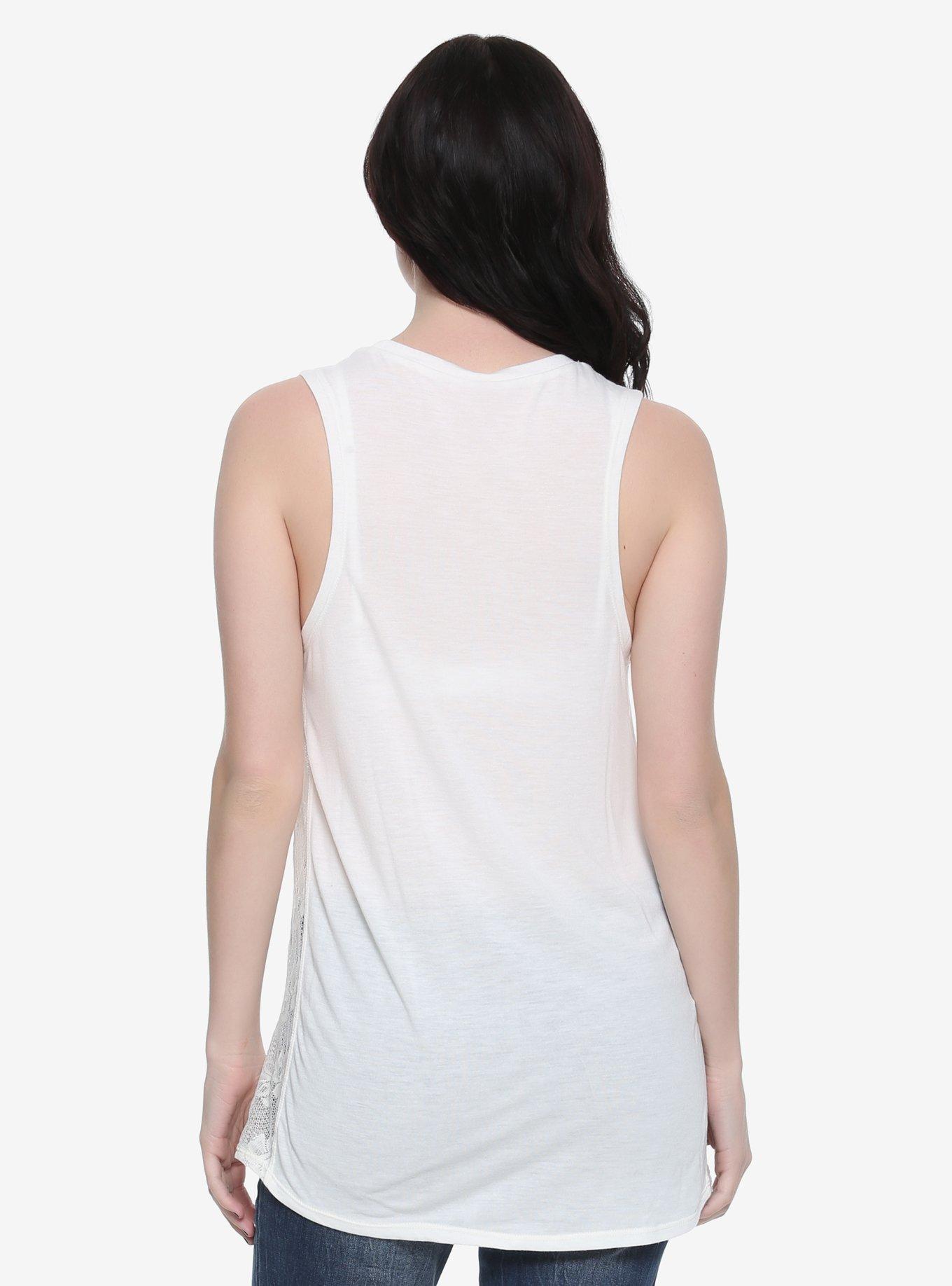 Disney Beauty And The Beast Side Lace Girls Tank Top, , alternate