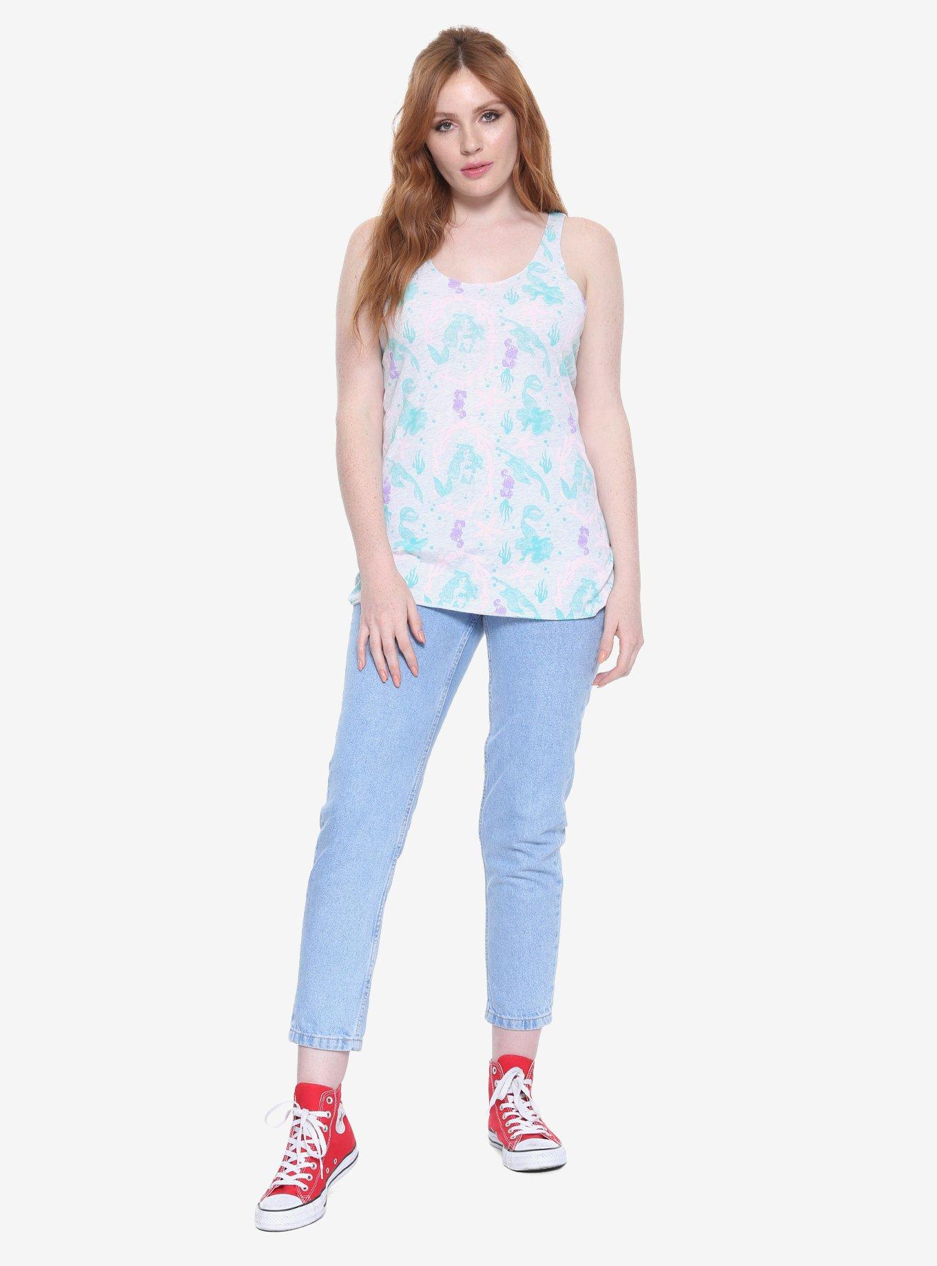 Disney The Little Mermaid Ariel Intricate Allover Print Girls Tank Top, MULTI, alternate